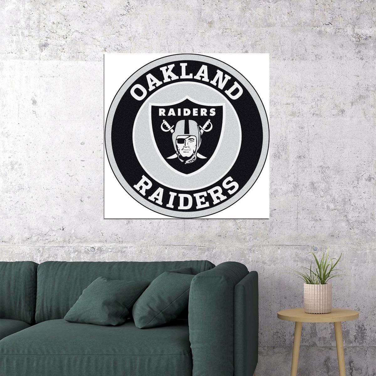 Oakland Raiders Logo Poster Nfl Football Team Wall Art - xonomax