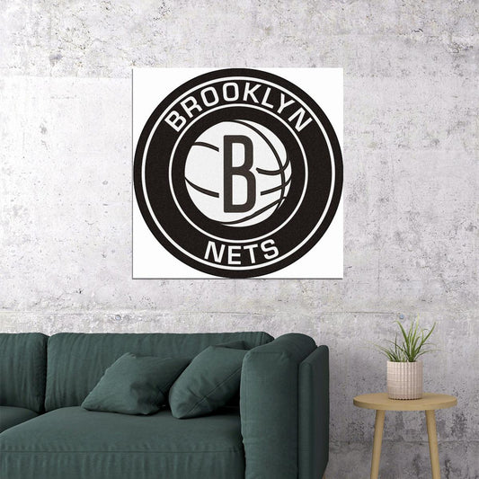 Brooklyn Nets Logo Poster Nba Basketball Team Wall Art Sports Print - xonomax