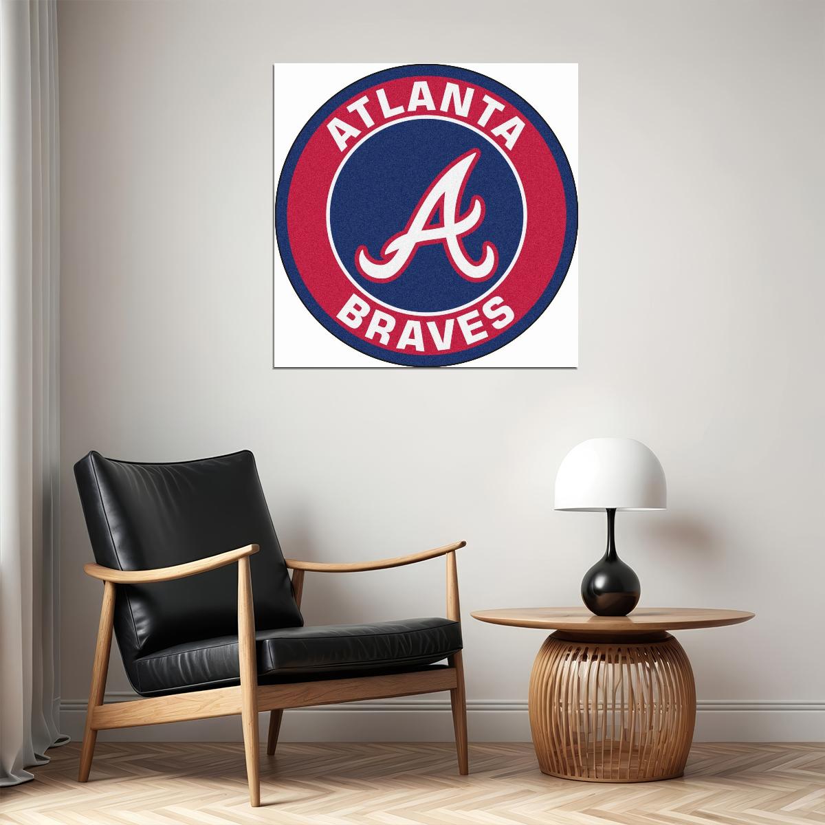 Atlanta Braves Logo Poster Mlb Baseball Team Wall Art Sports Print
