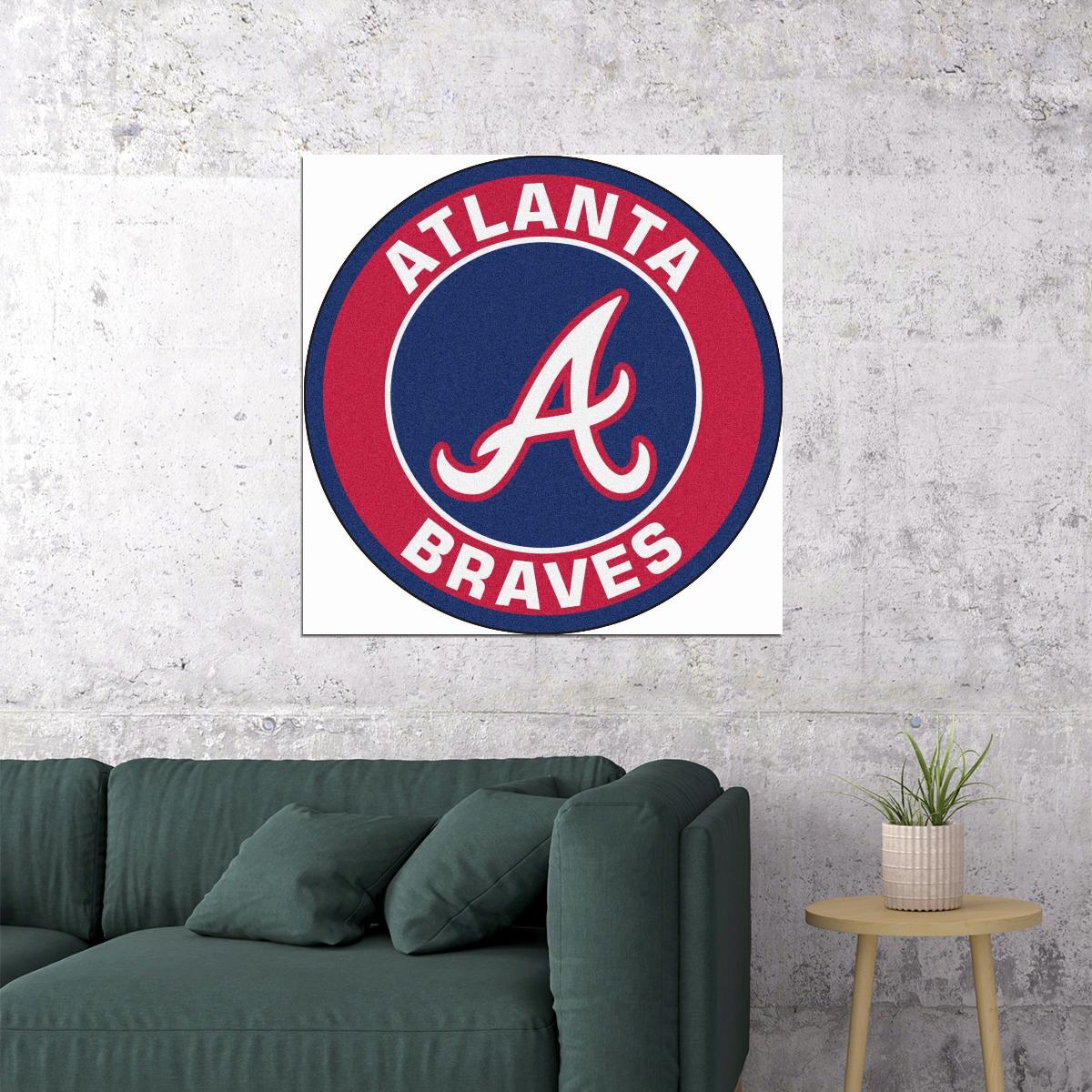 Atlanta Braves Logo Poster Mlb Baseball Team Wall Art Sports Print