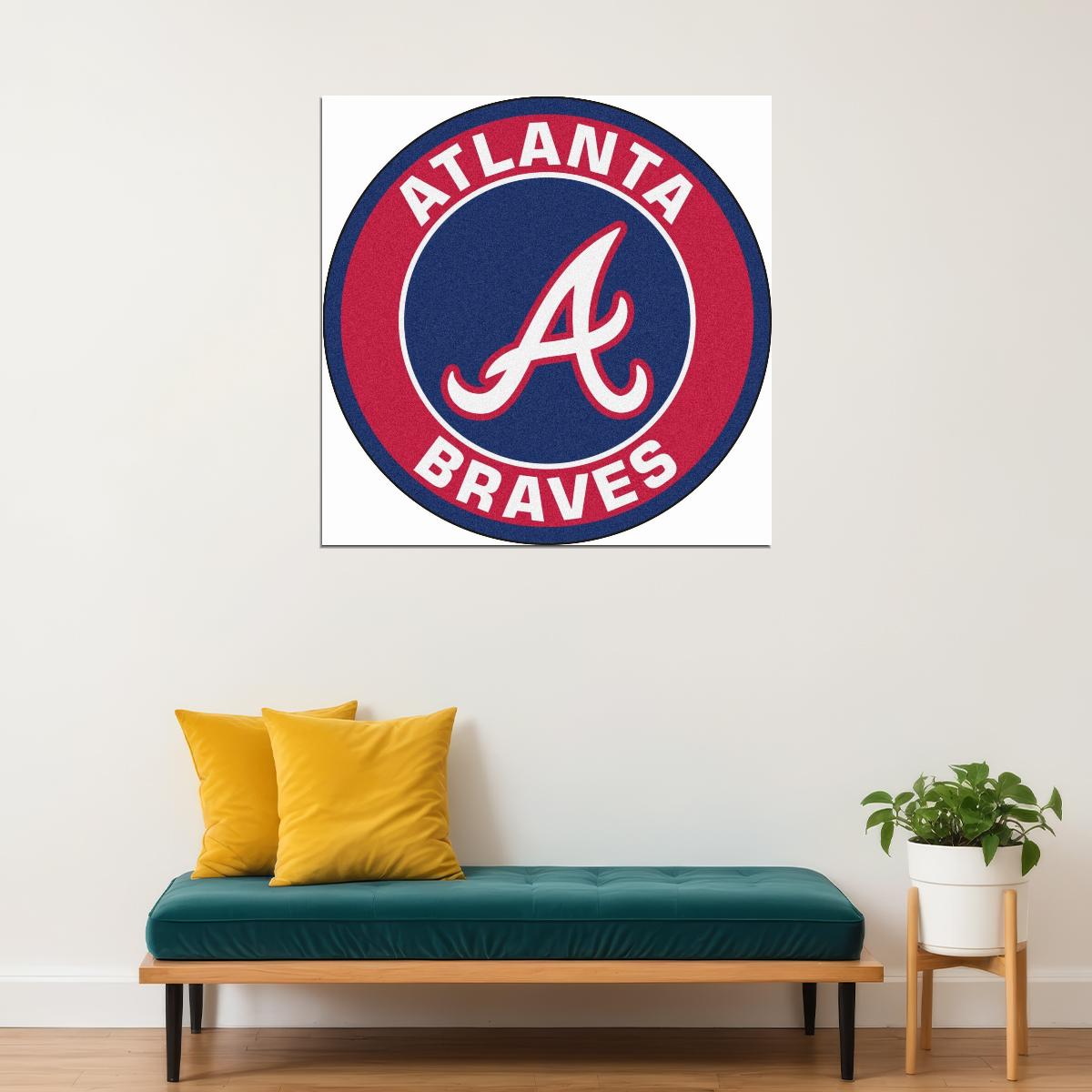 Atlanta Braves Logo Poster Mlb Baseball Team Wall Art Sports Print