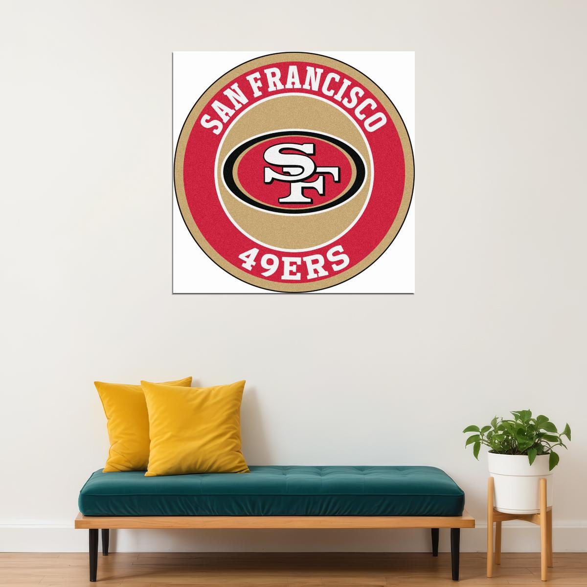 San Francisco 49ers Logo Poster Iconic Nfl Team Emblem Wall Art - xonomax