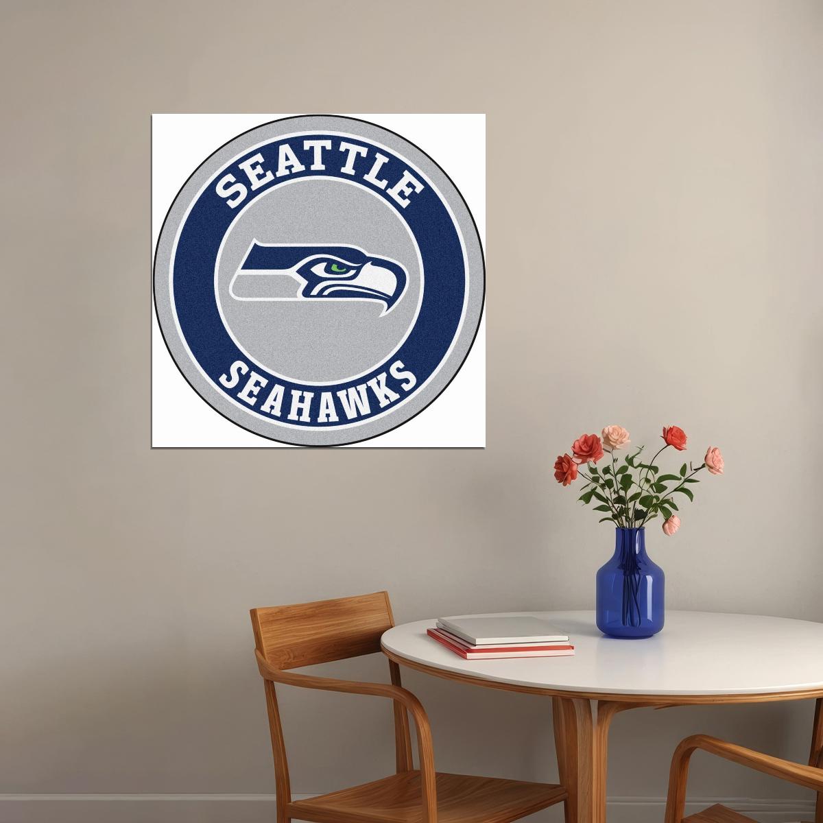 Seattle Seahawks Logo Poster Iconic Nfl Team Emblem Wall Art - xonomax