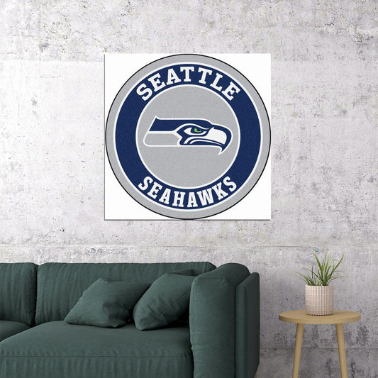Seattle Seahawks Logo Poster Iconic Nfl Team Emblem Wall Art - xonomax