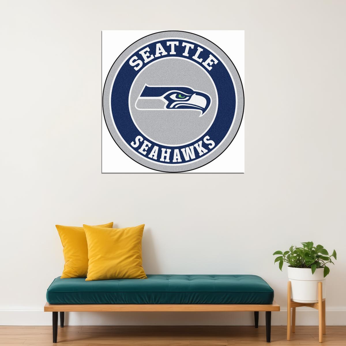 Seattle Seahawks Logo Poster Iconic Nfl Team Emblem Wall Art - xonomax