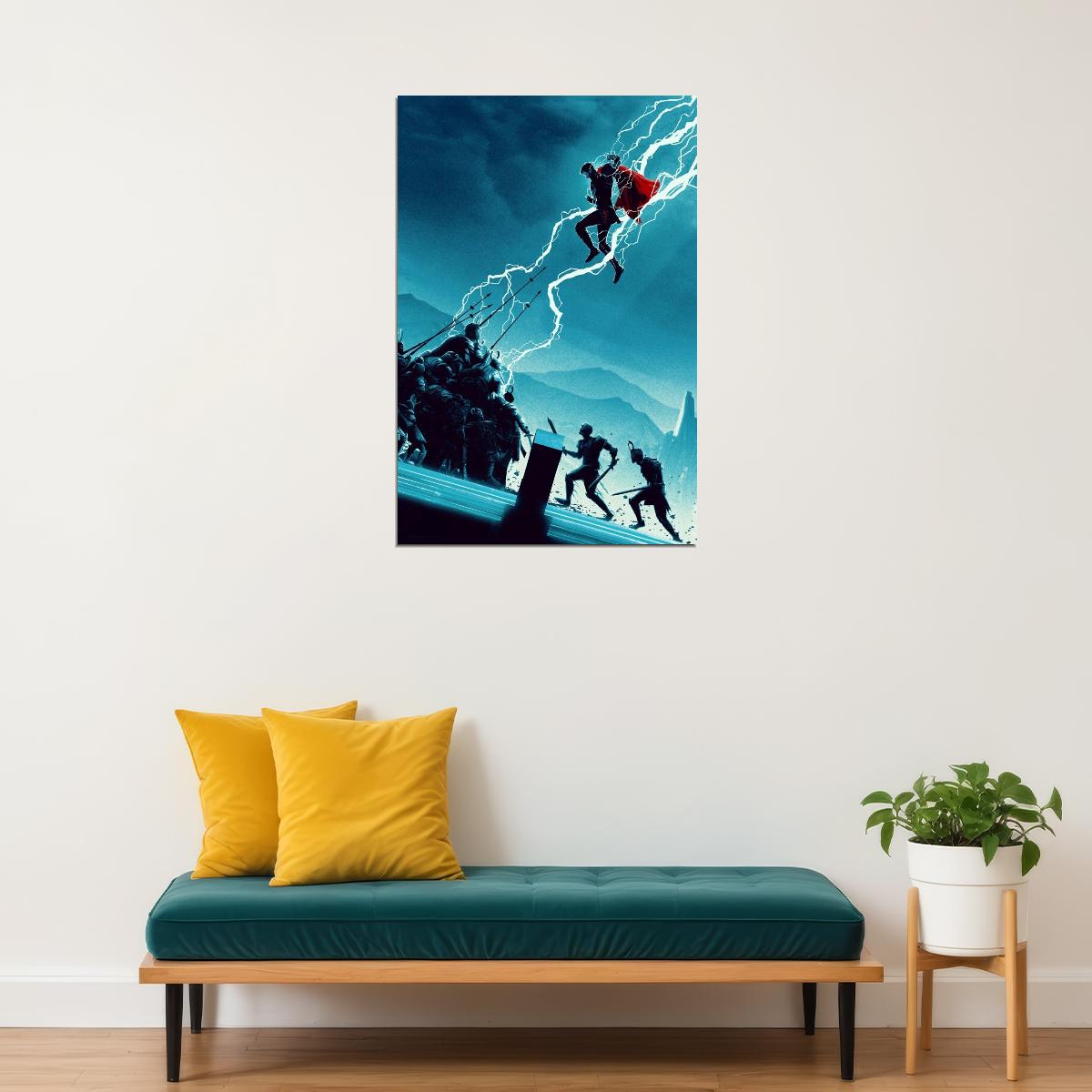 Thor Movie Poster Iconic Marvel Superhero Art Epic Chris Hemsworth Action Film Print - xonomax