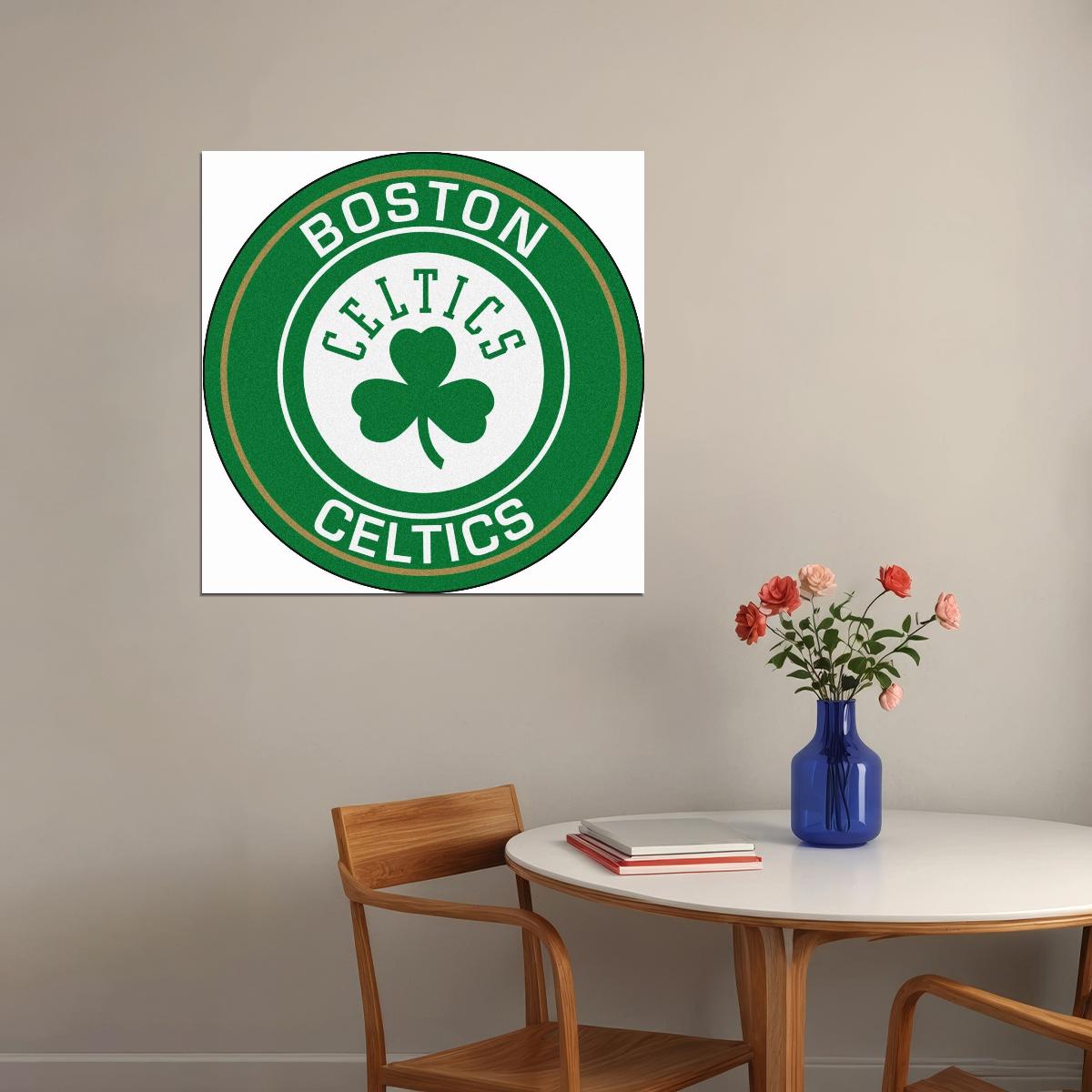 Boston Celtics Logo Poster Nba Basketball Team Wall Art Sports Print - xonomax