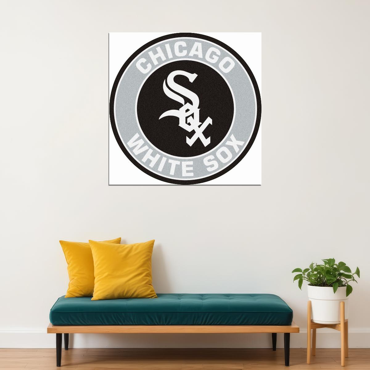 Chicago White Sox Logo Poster Mlb Baseball Team Wall Art Sports Print