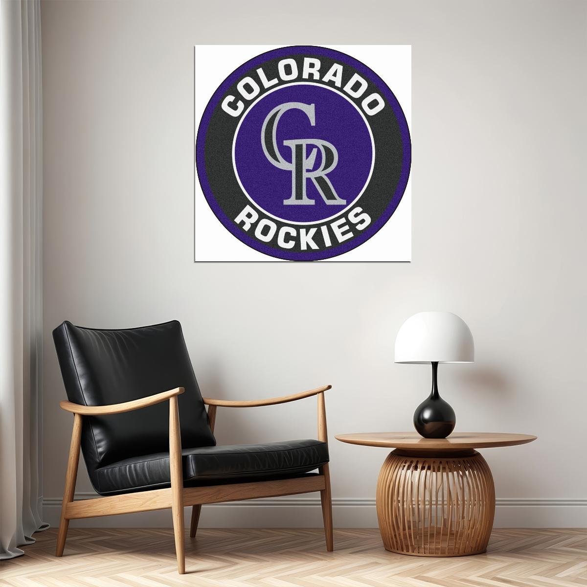 Colorado Rockies Logo Poster Mlb Baseball Team Wall Art Sports Print