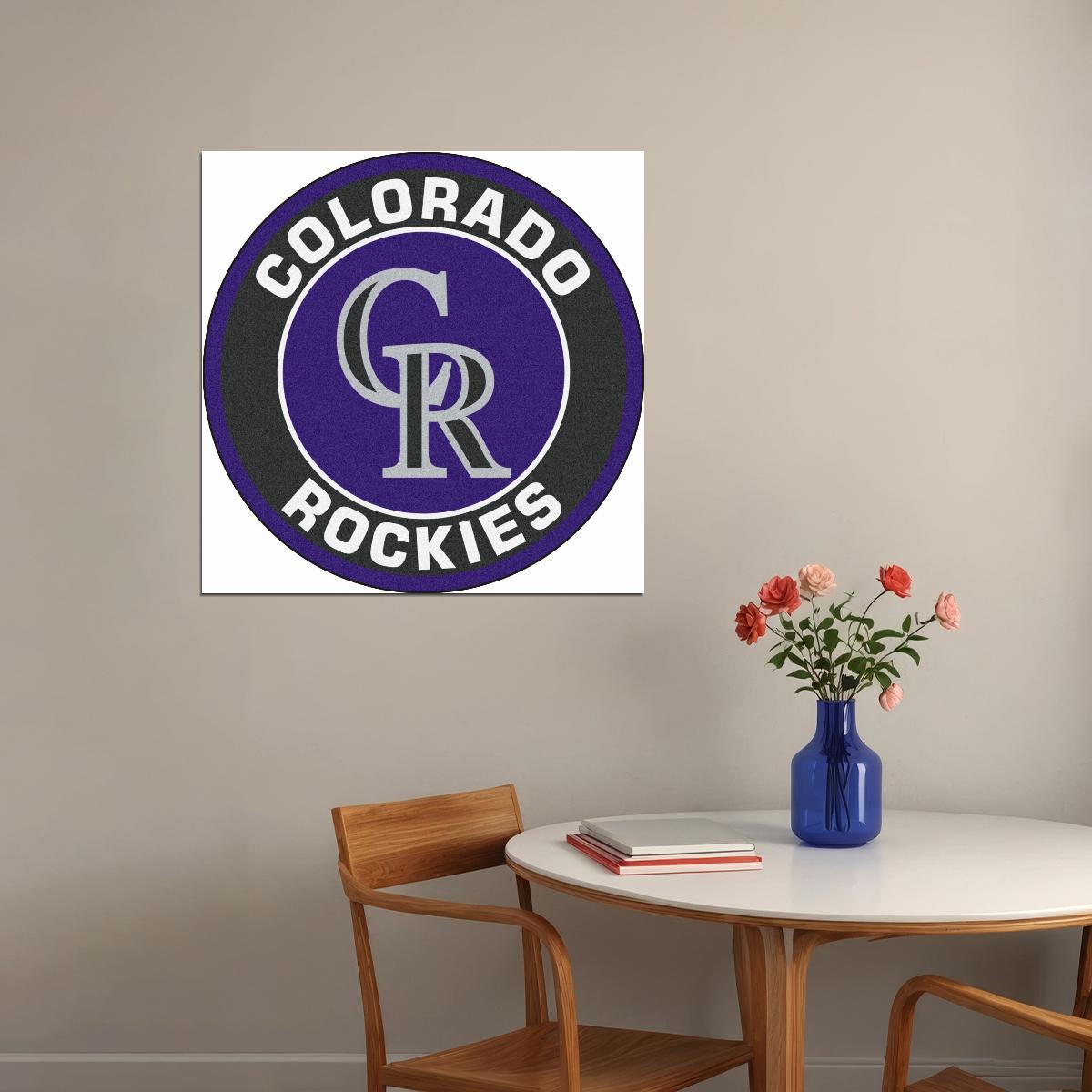 Colorado Rockies Logo Poster Mlb Baseball Team Wall Art Sports Print
