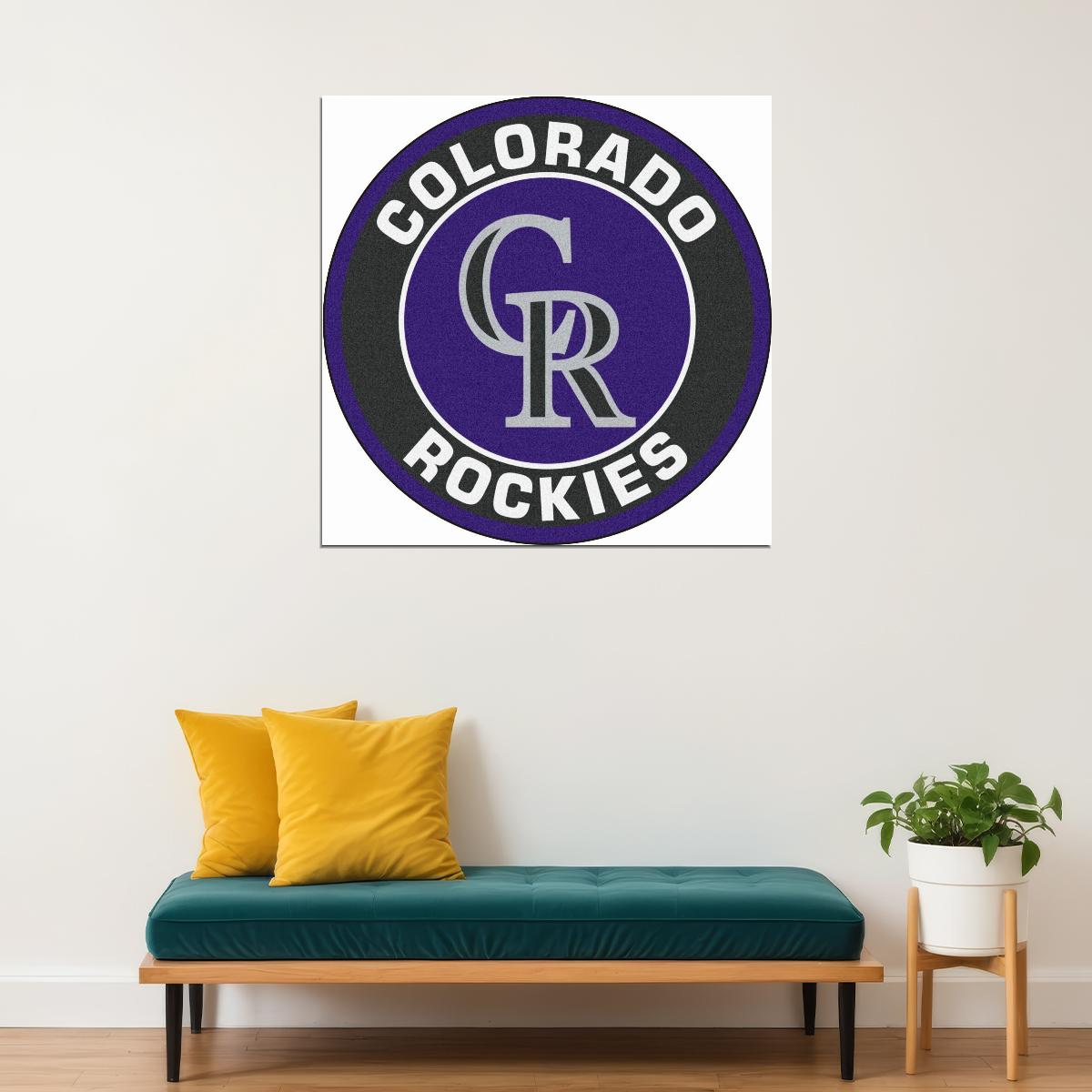 Colorado Rockies Logo Poster Mlb Baseball Team Wall Art Sports Print