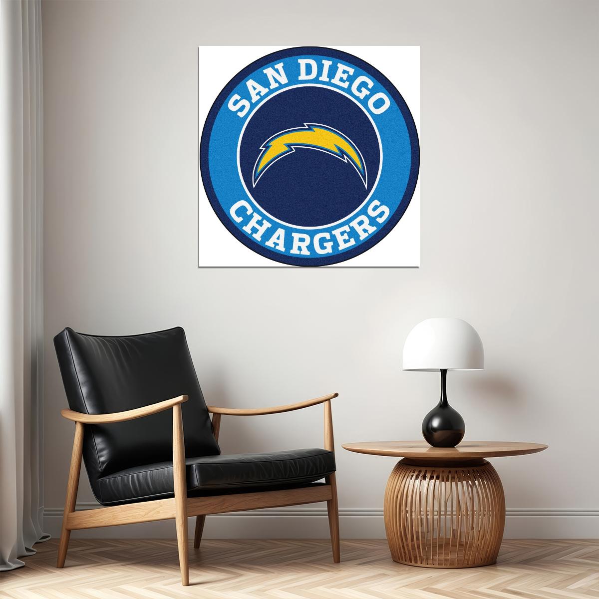 San Diego Chargers Logo Poster Iconic Nfl Team Emblem Wall Art