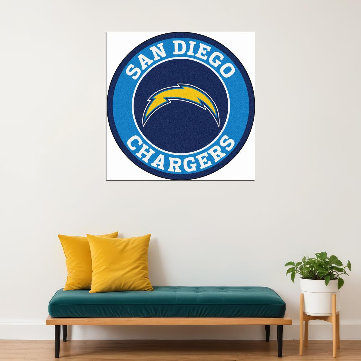 San Diego Chargers Logo Poster Iconic Nfl Team Emblem Wall Art
