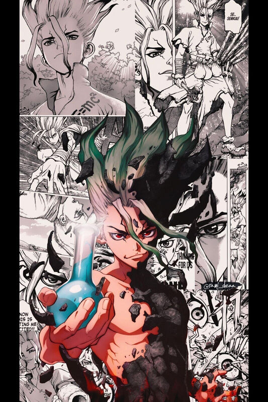 Dr. Stone Anime Poster Japanese Animation Wall Art Manga Series Print - xonomax
