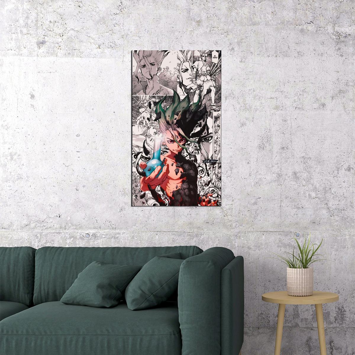 Dr. Stone Anime Poster Japanese Animation Wall Art Manga Series Print - xonomax