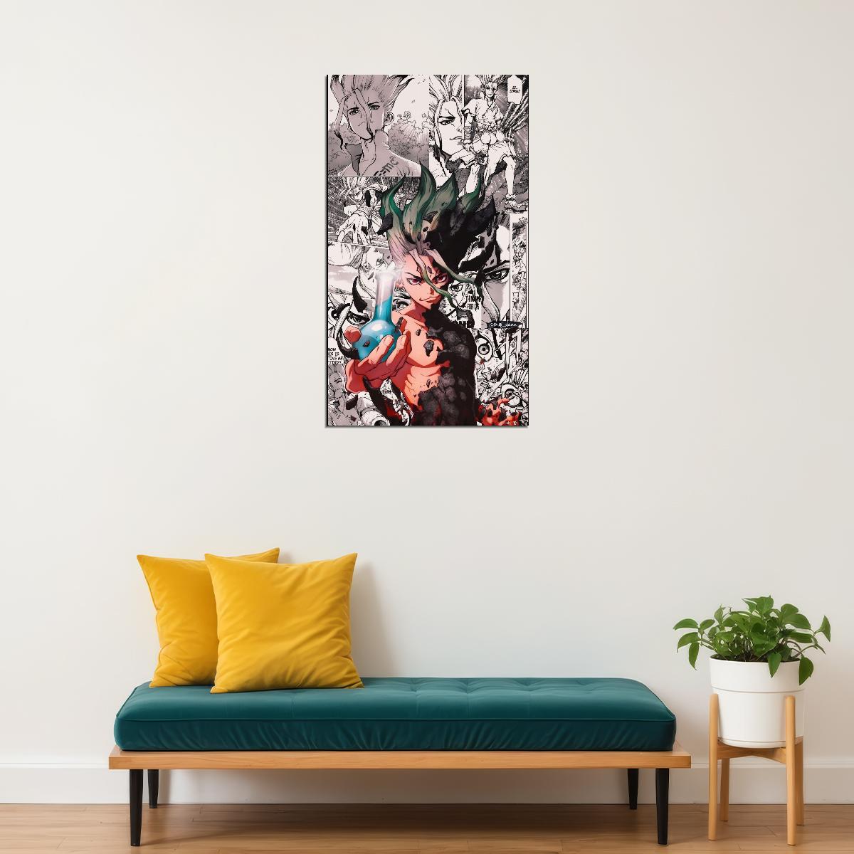 Dr. Stone Anime Poster Japanese Animation Wall Art Manga Series Print - xonomax