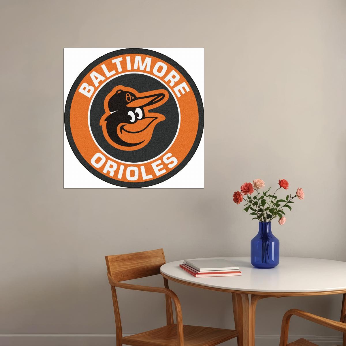 Baltimore Orioles Logo Poster Mlb Baseball Team Wall Art Sports Print