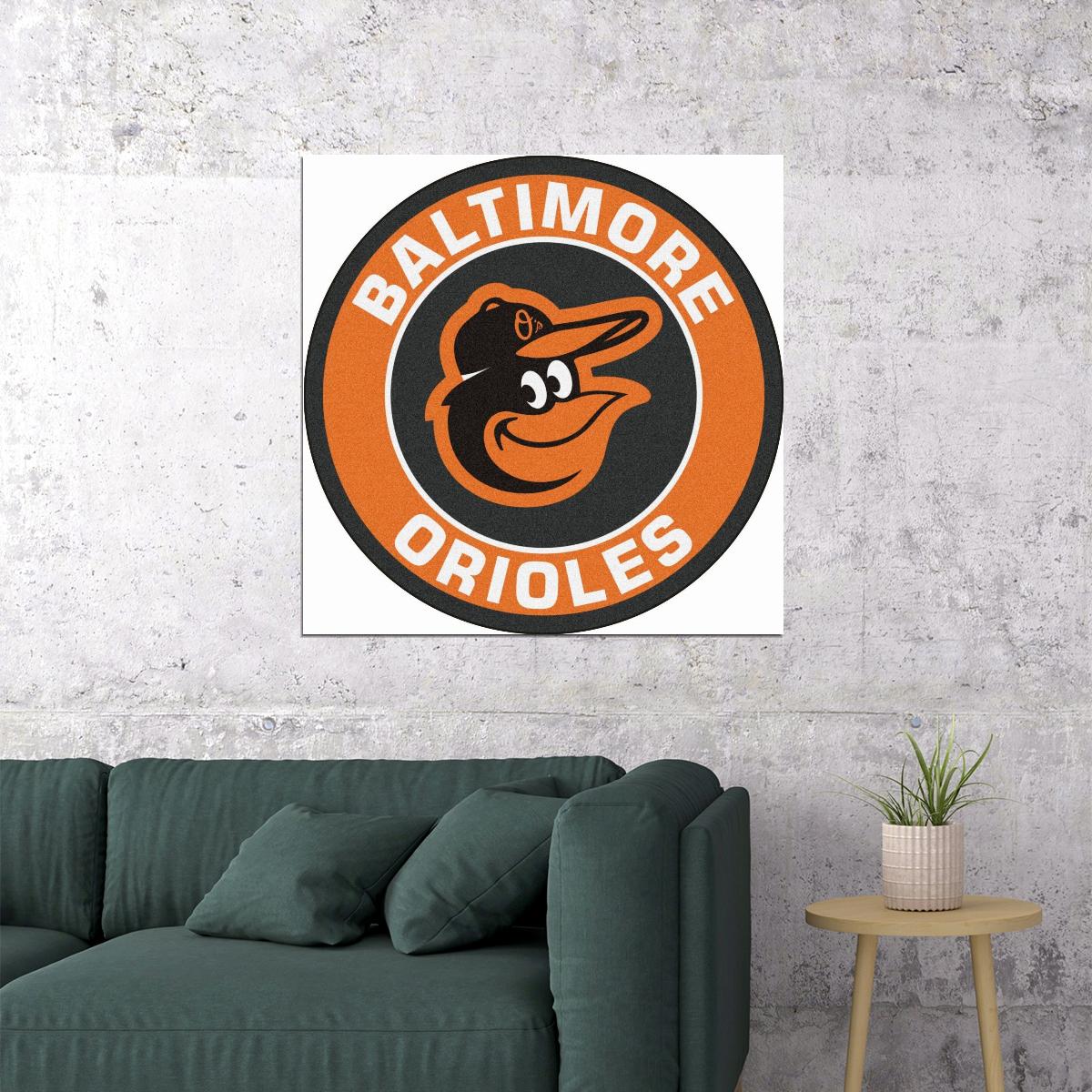 Baltimore Orioles Logo Poster Mlb Baseball Team Wall Art Sports Print