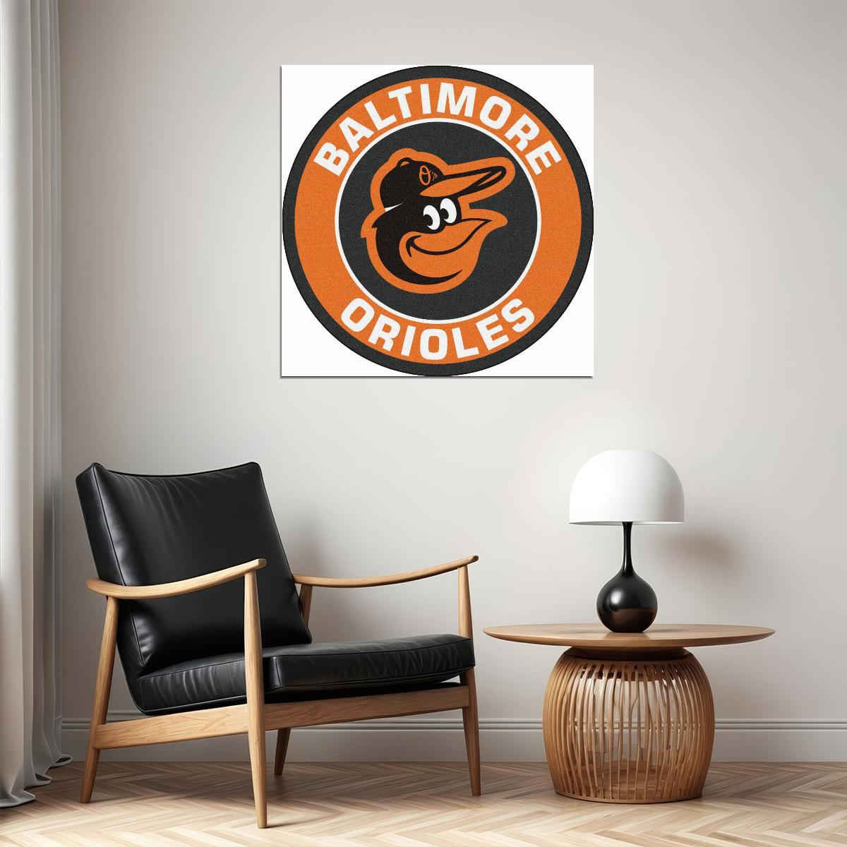 Baltimore Orioles Logo Poster Mlb Baseball Team Wall Art Sports Print