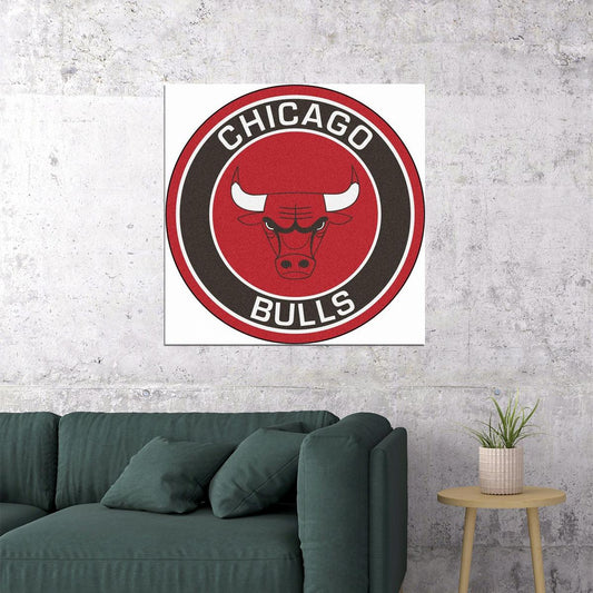 Chicago Bulls Logo Poster Nba Basketball Team Wall Art Sports Print - xonomax