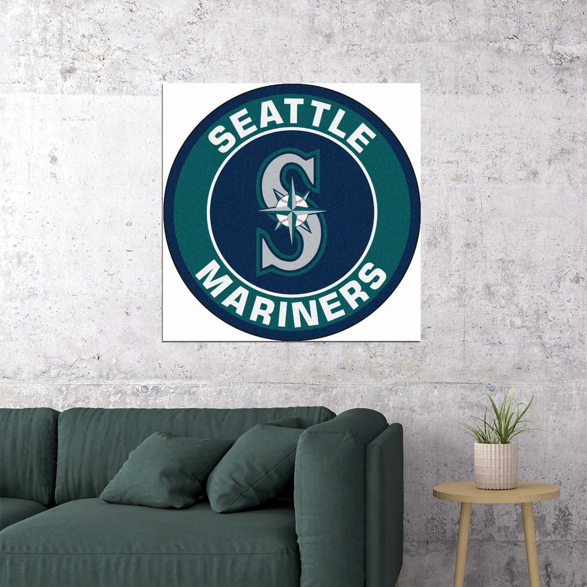 Seattle Mariners Logo Poster Iconic Mlb Team Emblem Wall Art