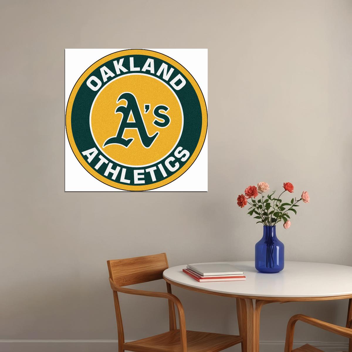 Oakland Athletics Logo Poster Mlb Baseball Team Wall Art