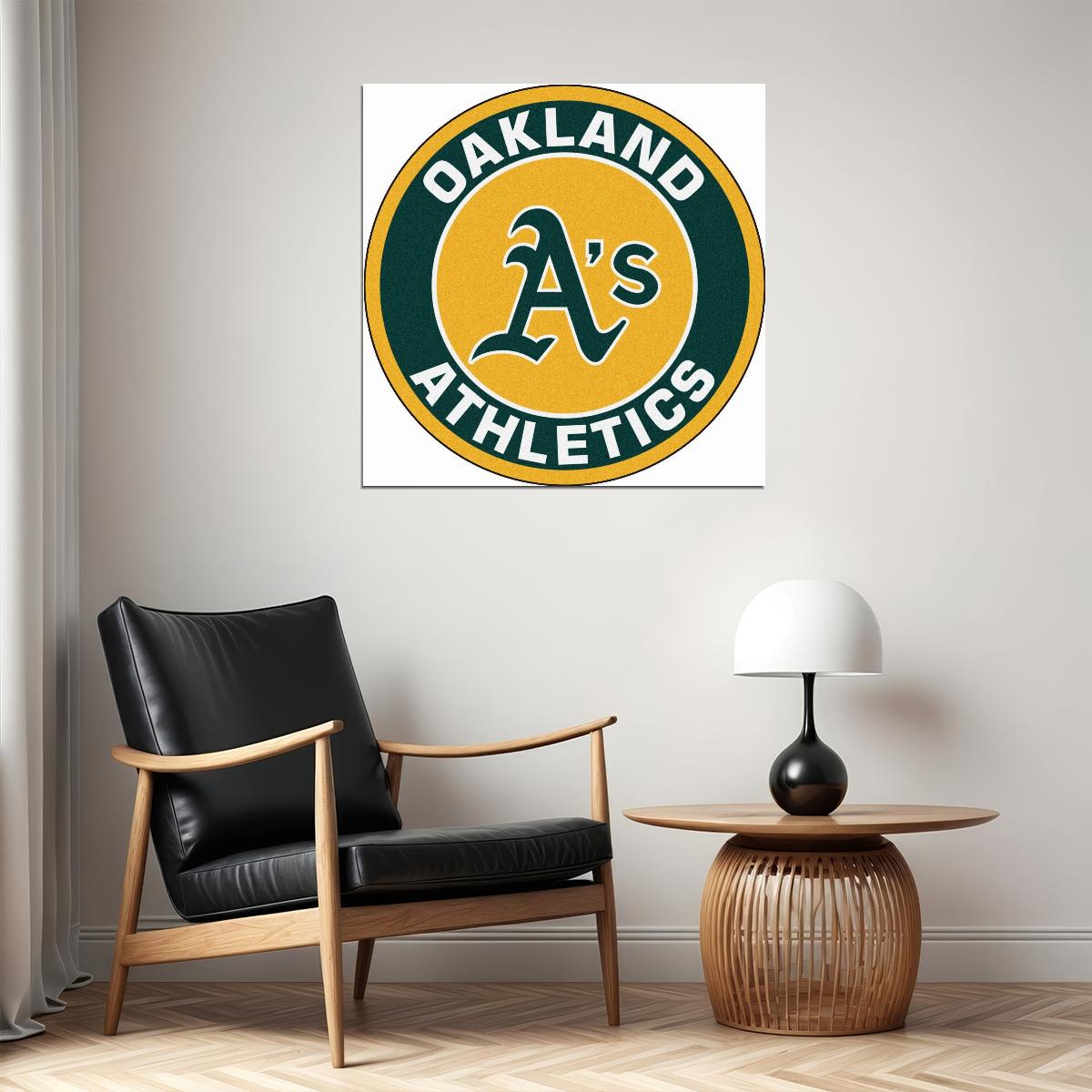 Oakland Athletics Logo Poster Mlb Baseball Team Wall Art