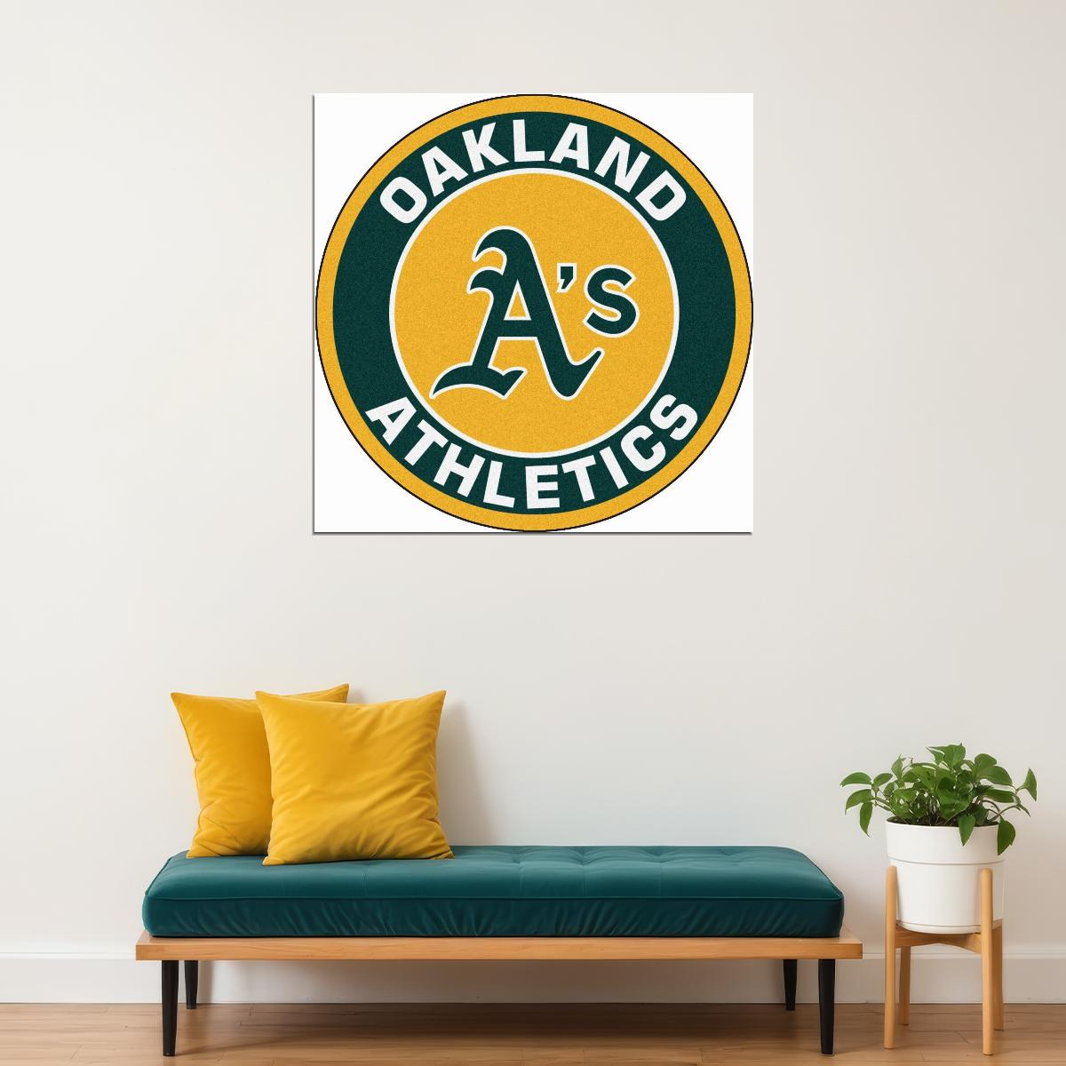 Oakland Athletics Logo Poster Mlb Baseball Team Wall Art
