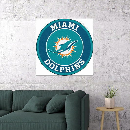 Miami Dolphins Logo Poster Nfl Team Wall Art Football - xonomax
