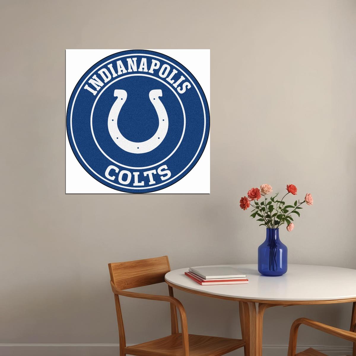Indianapolis Colts Football Poster Nfl Team Logo Wall Art Sports Print