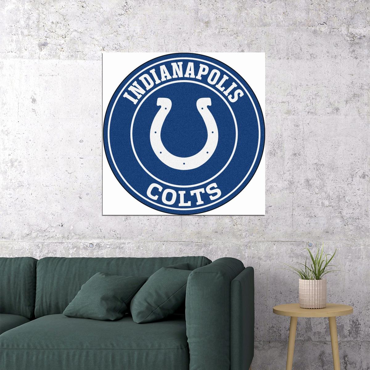 Indianapolis Colts Football Poster Nfl Team Logo Wall Art Sports Print