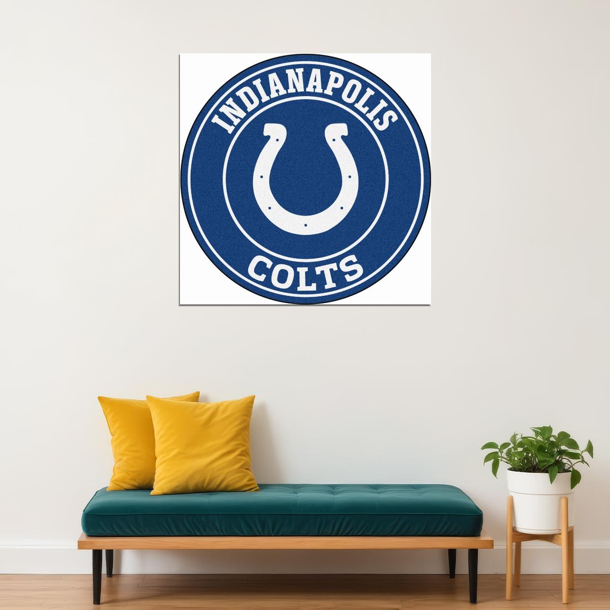 Indianapolis Colts Football Poster Nfl Team Logo Wall Art Sports Print