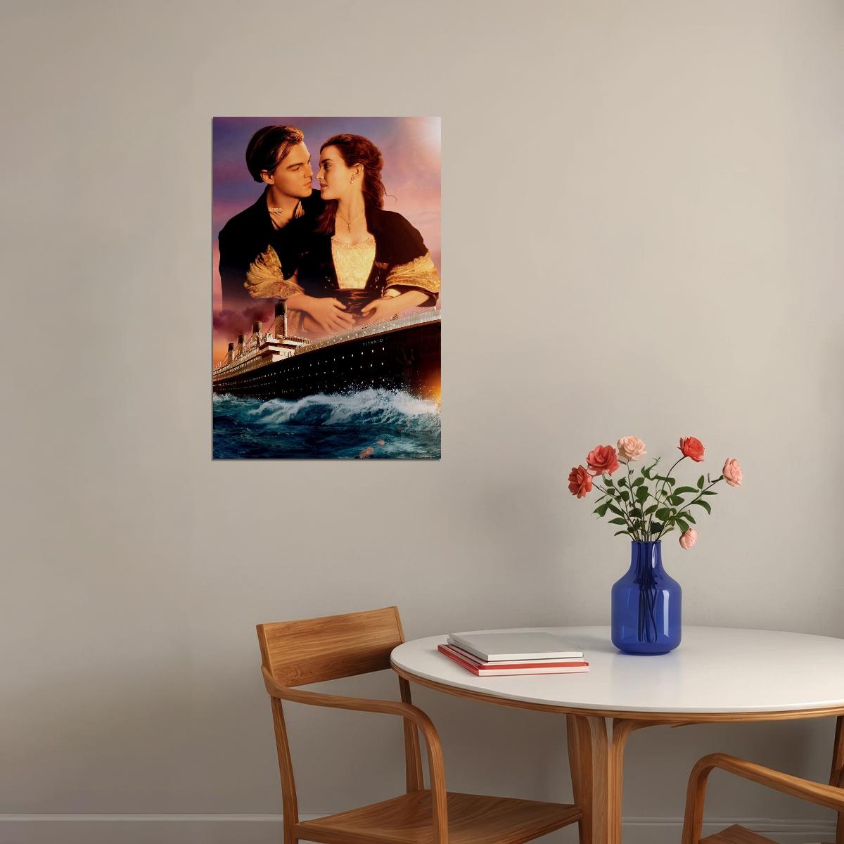 Titanic 1997 Movie Poster Iconic Romantic Drama Film Art Leonardo Dicaprio Kate Winslet Print