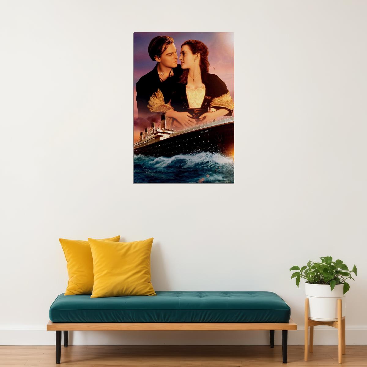 Titanic 1997 Movie Poster Iconic Romantic Drama Film Art Leonardo Dicaprio Kate Winslet Print