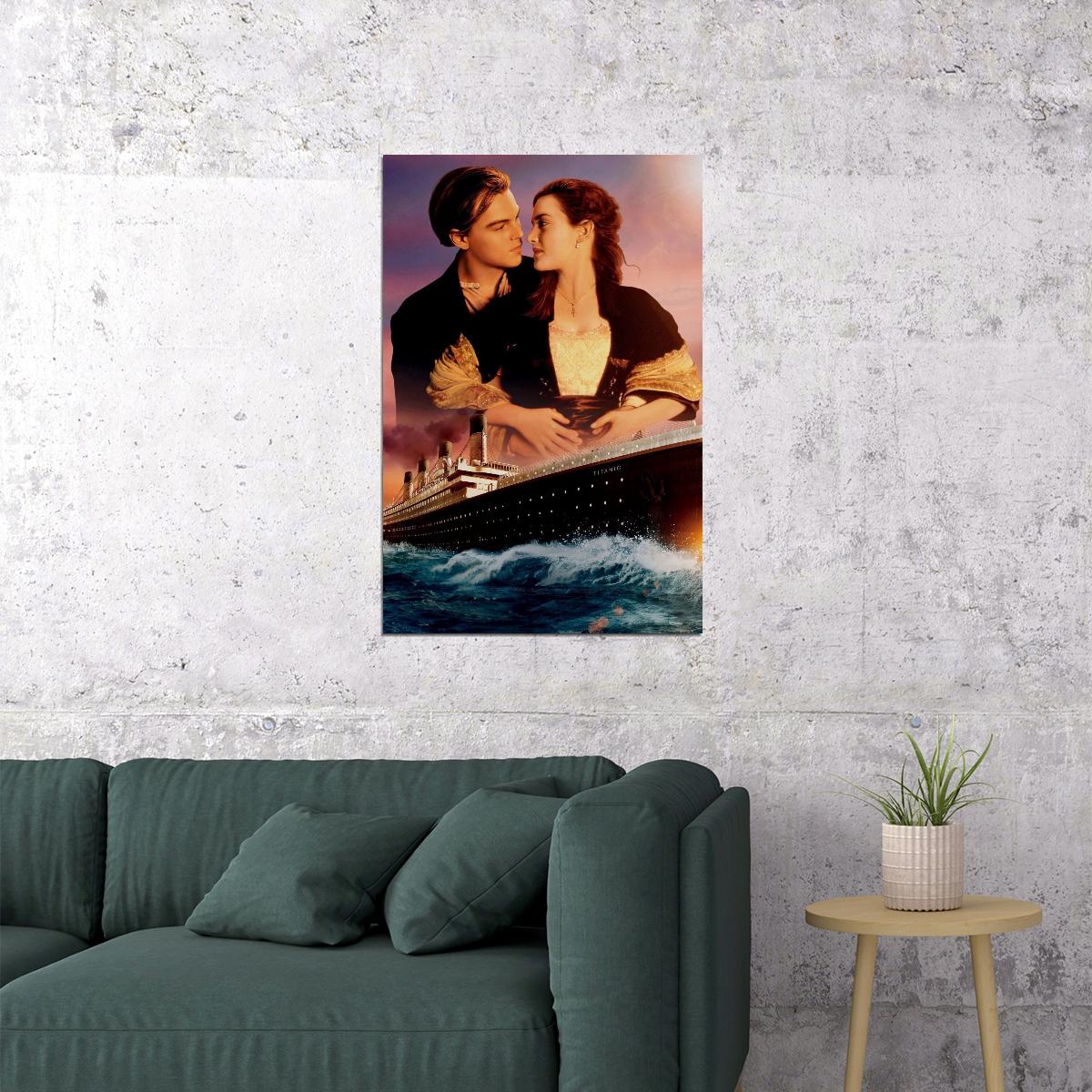 Titanic 1997 Movie Poster Iconic Romantic Drama Film Art Leonardo Dicaprio Kate Winslet Print