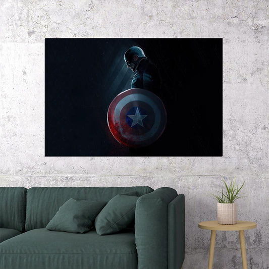 Captain America Movie Poster Marvel Superhero Wall Art Comic Book Film Print - xonomax