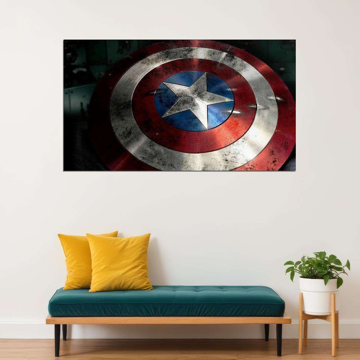 Captain America Movie Poster Marvel Superhero Wall Art Comic Book Film Print - xonomax