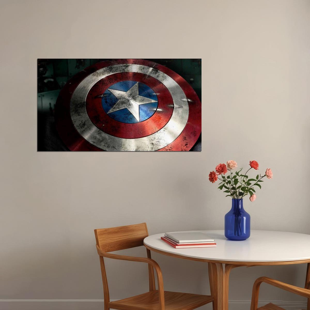 Captain America Movie Poster Marvel Superhero Wall Art Comic Book Film Print - xonomax
