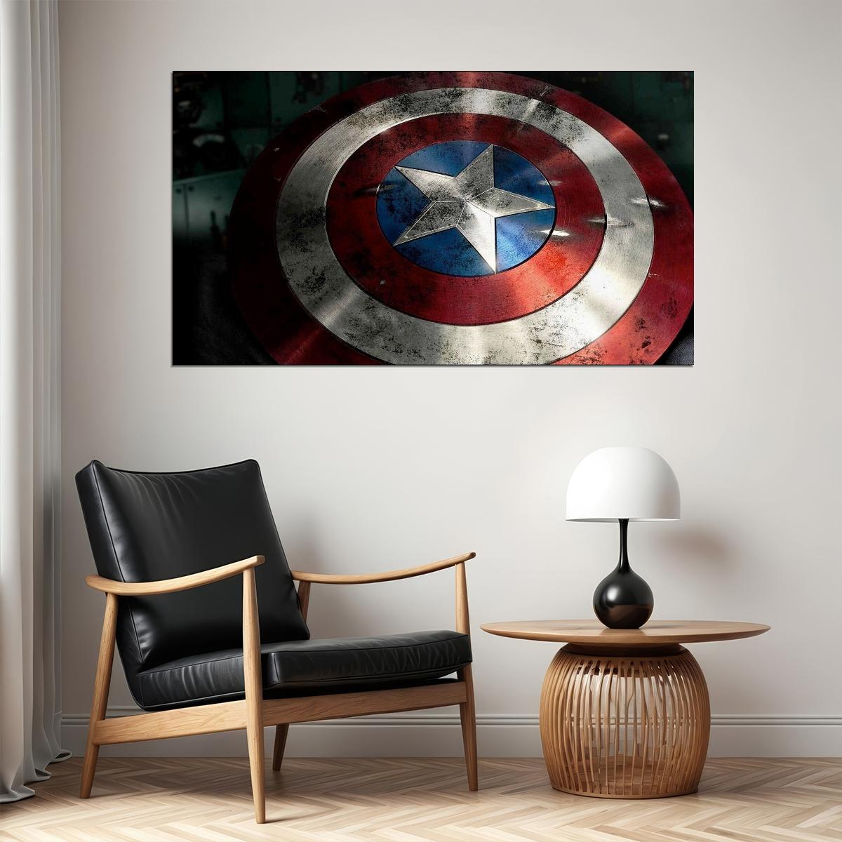 Captain America Movie Poster Marvel Superhero Wall Art Comic Book Film Print - xonomax
