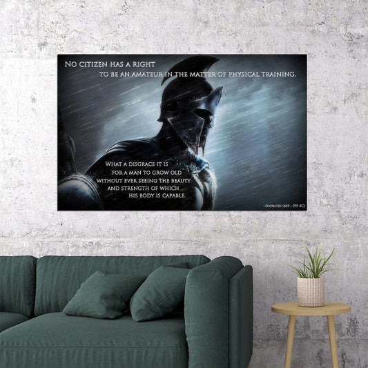 Socrates Quote 300 Spartan Inspirational Poster Philosophy Wall Print - xonomax