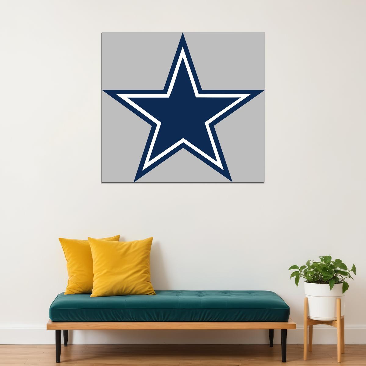 Dallas Cowboys Logo Poster Nfl Football Team Wall Art Sports Print