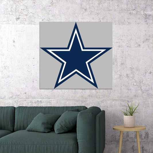 Dallas Cowboys Logo Poster Nfl Football Team Wall Art Sports Print - xonomax