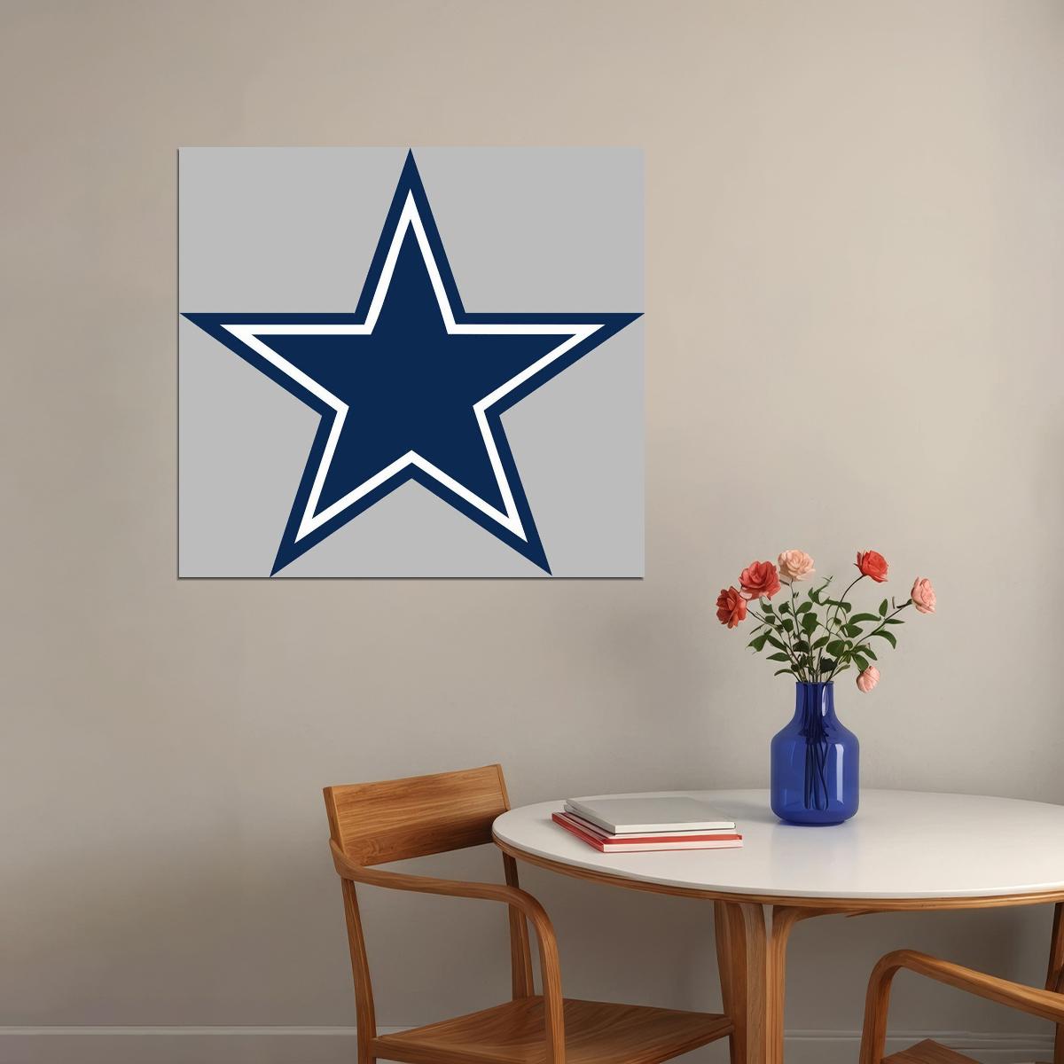Dallas Cowboys Logo Poster Nfl Football Team Wall Art Sports Print