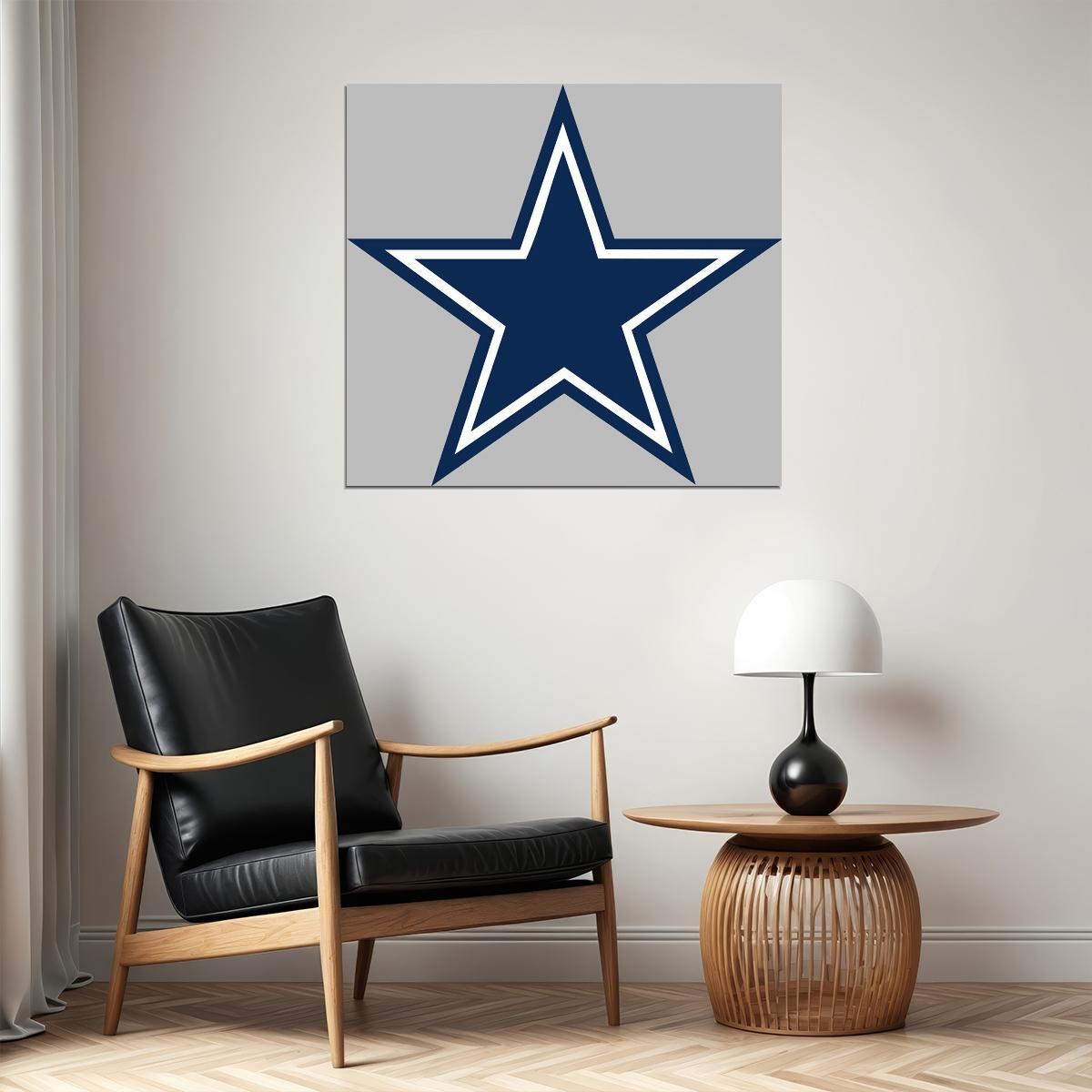 Dallas Cowboys Logo Poster Nfl Football Team Wall Art Sports Print