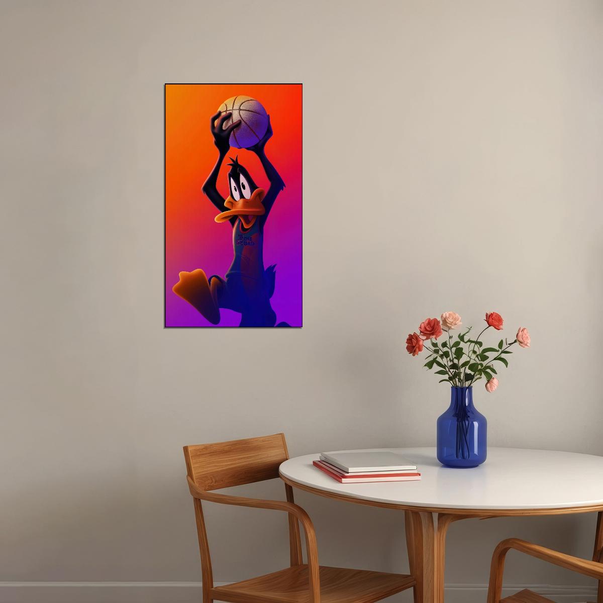 Daffy Duck Poster Looney Tunes Character Wall Art Classic Cartoon Kids Print - xonomax
