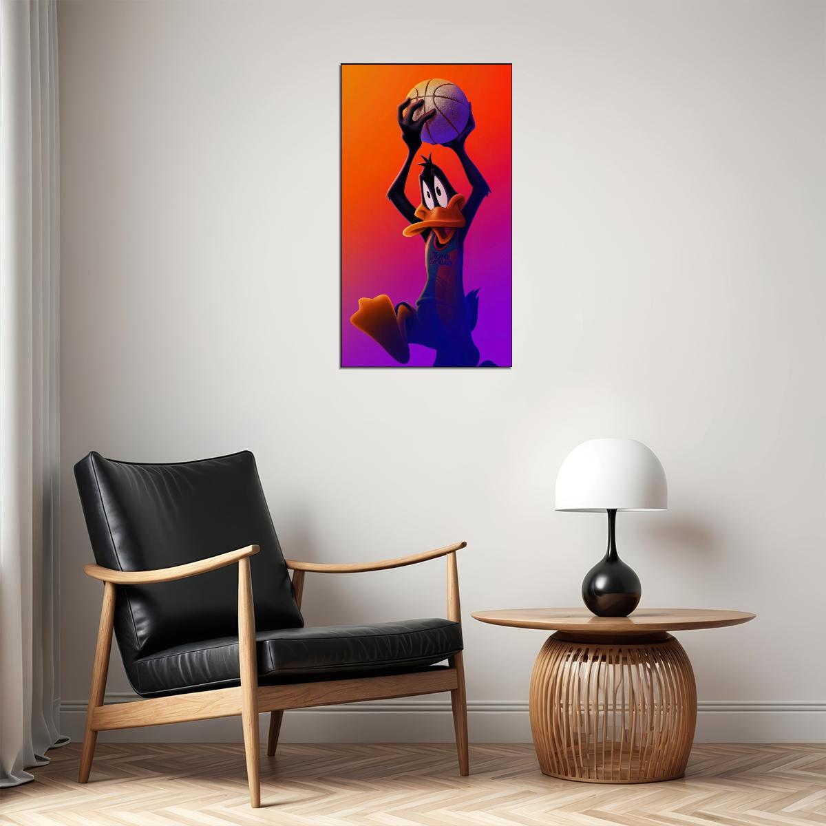 Daffy Duck Poster Looney Tunes Character Wall Art Classic Cartoon Kids Print - xonomax