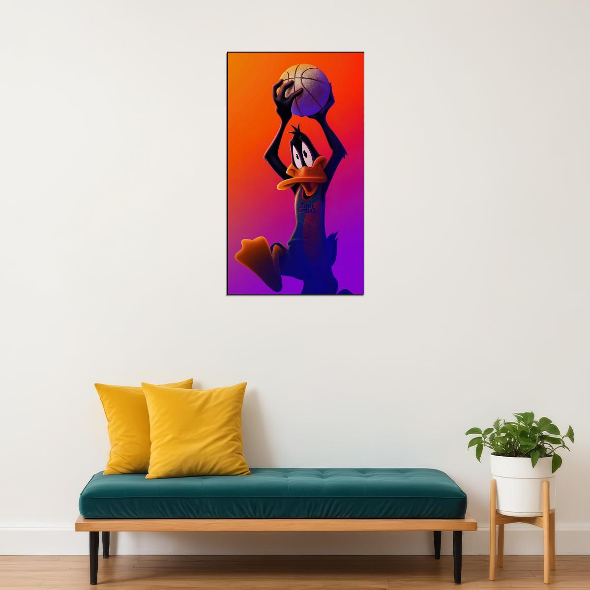 Daffy Duck Poster Looney Tunes Character Wall Art Classic Cartoon Kids Print - xonomax