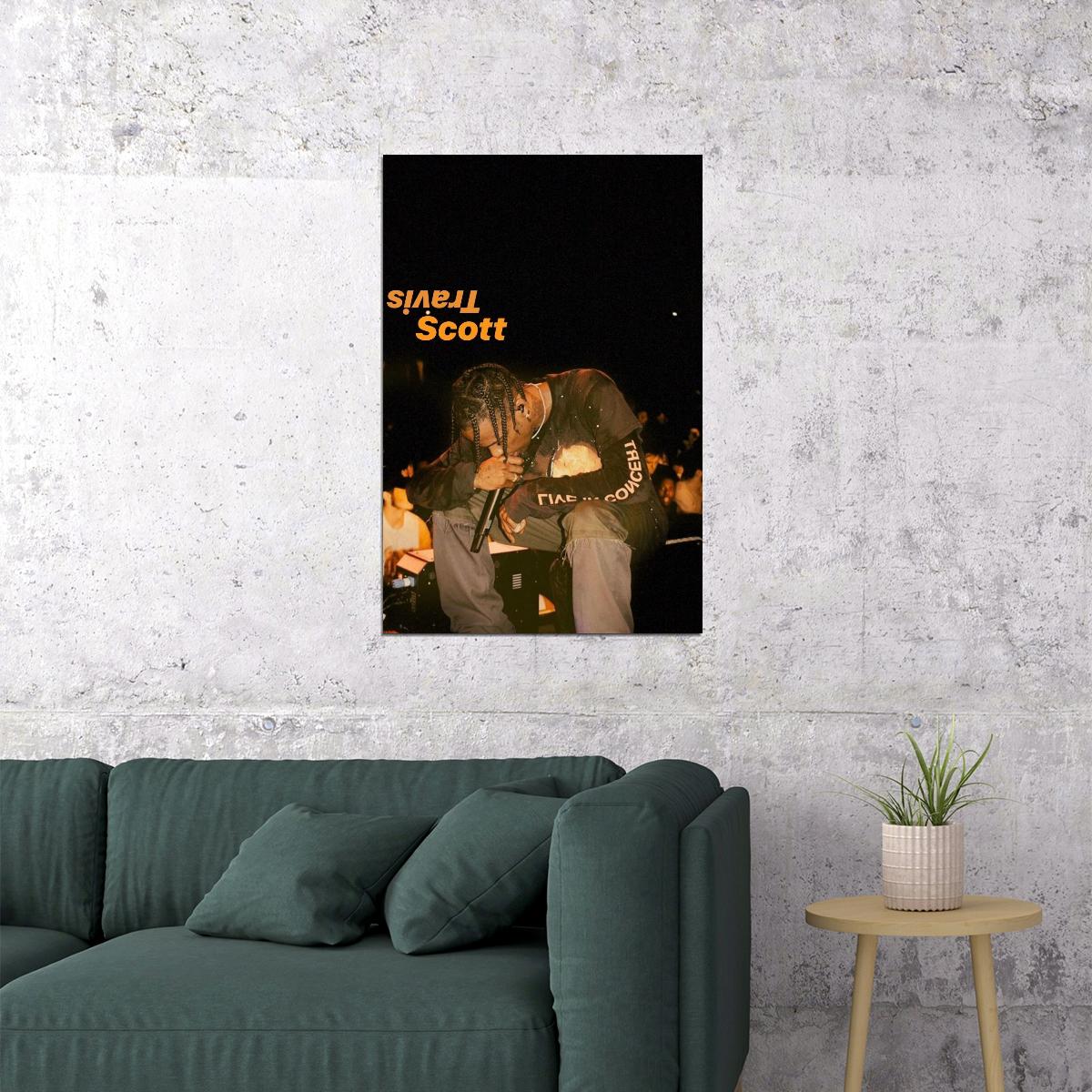 Travis Scott Poster Iconic Rap Music Artist Wall Art Hip Hop Legend Urban Culture Print