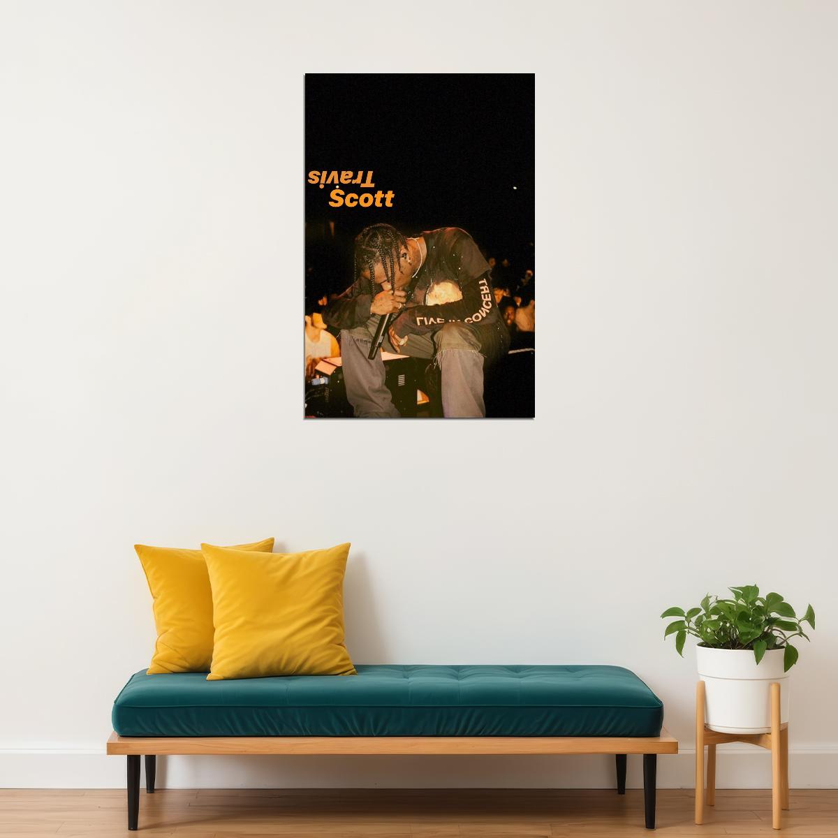 Travis Scott Poster Iconic Rap Music Artist Wall Art Hip Hop Legend Urban Culture Print