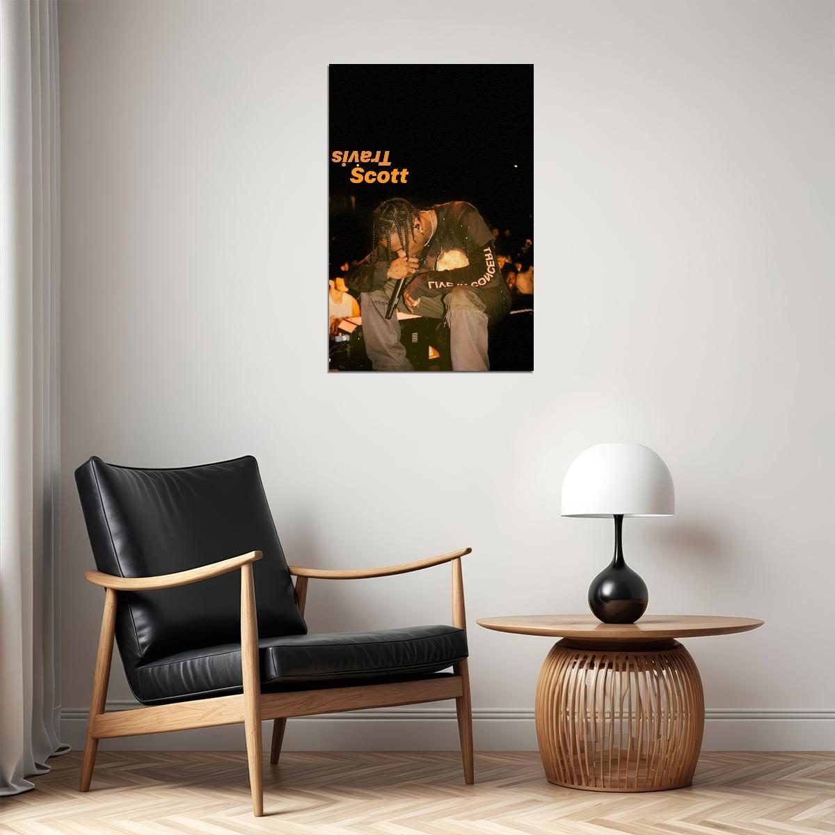 Travis Scott Poster Iconic Rap Music Artist Wall Art Hip Hop Legend Urban Culture Print